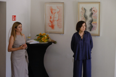Małgorzata Szymańczyk - head of the Communications Office of OB PAN and Mira Walczykowska, curator of the exhibition